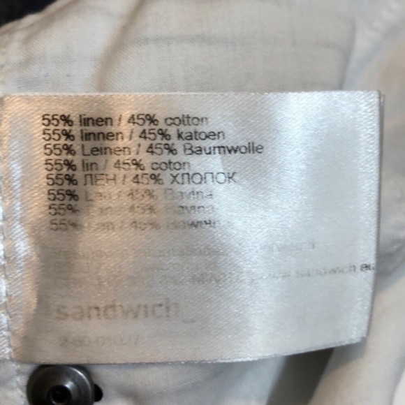 Sandwich Linen Blue Stripe fitted Waist MIDI Skirt - Picture 8 of 9